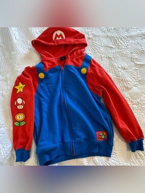 Nintendo Super Mario Red and Blue Zip Hoodie